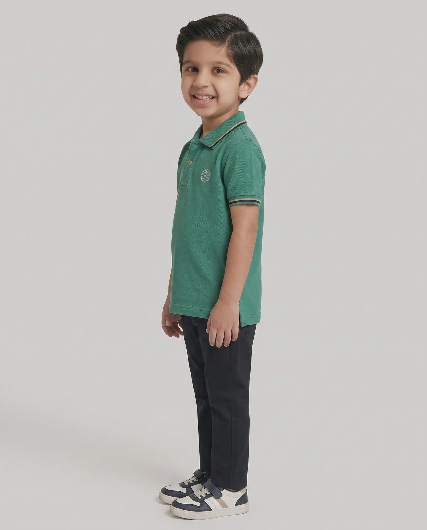 Green Tipped Polo T-Shirt for Boys | Kidley
