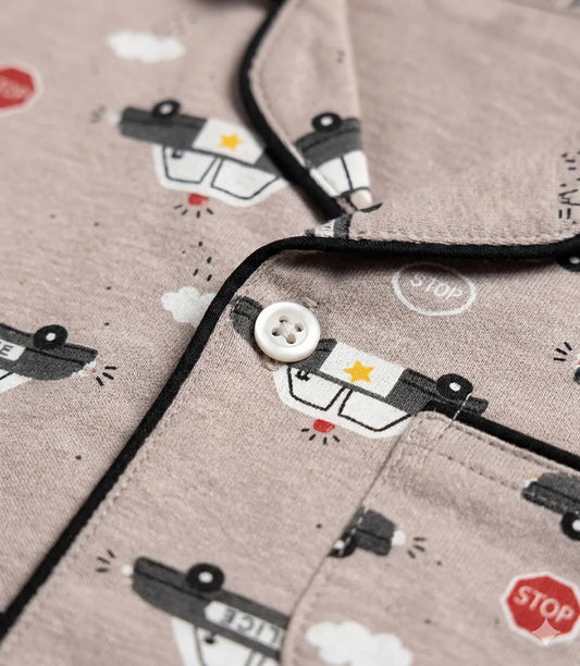 Sleeves Night Suit/Sleep Wear for Boys & Girls in 100% Cotton - Kidley