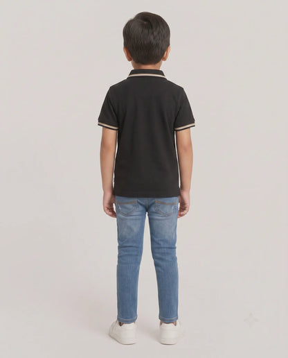 Black Tipped Polo T-Shirt for Boys | Kidley