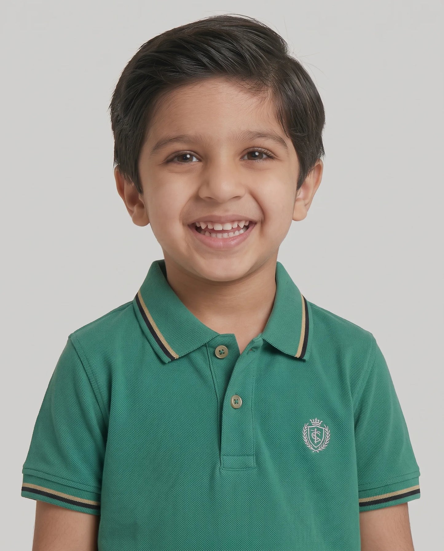 Green Tipped Polo T-Shirt for Boys | Kidley