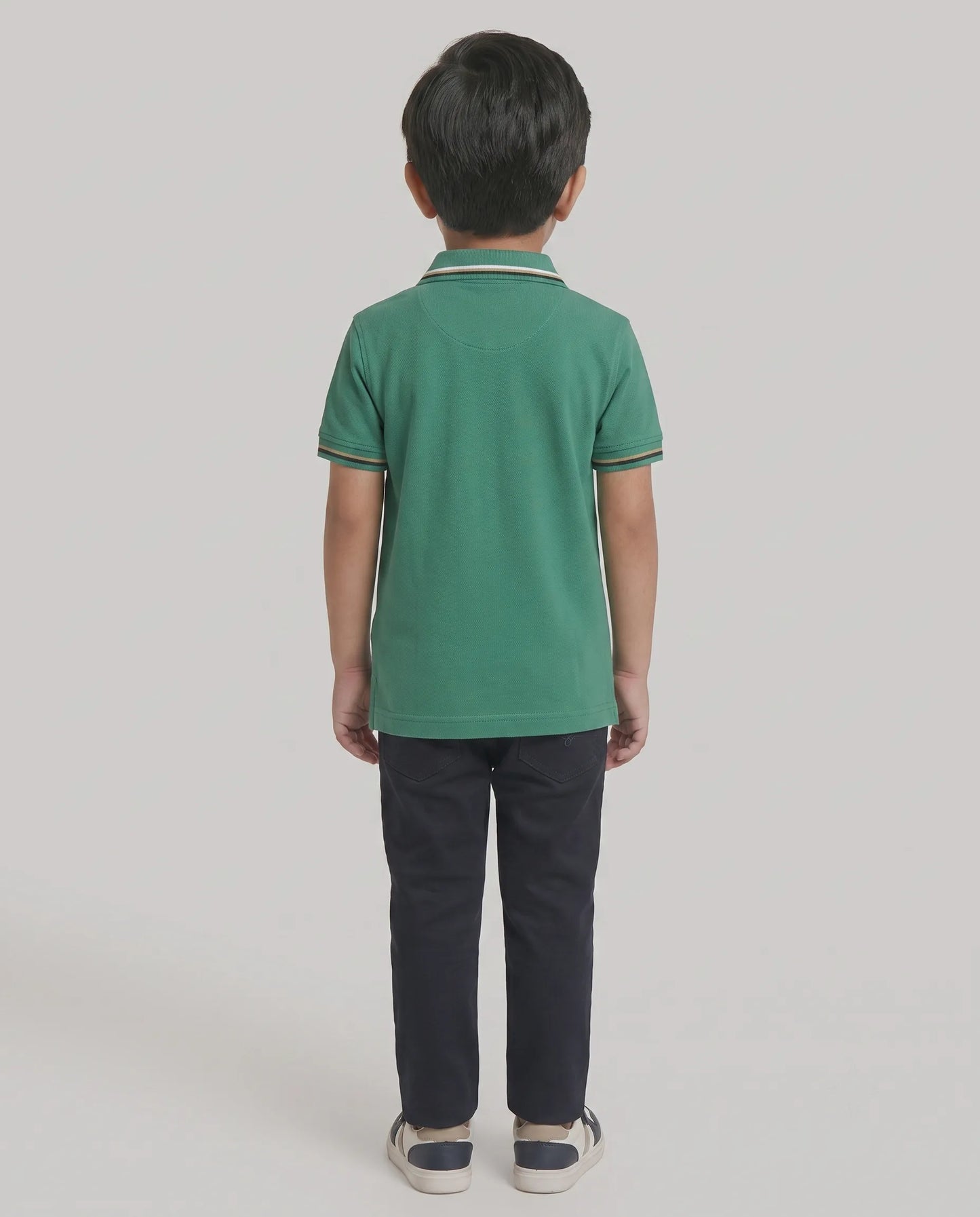 Green Tipped Polo T-Shirt for Boys | Kidley