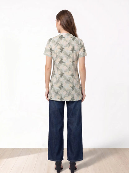 Green printed Comfortable Cotton Lounge wear Kurti| Kidley