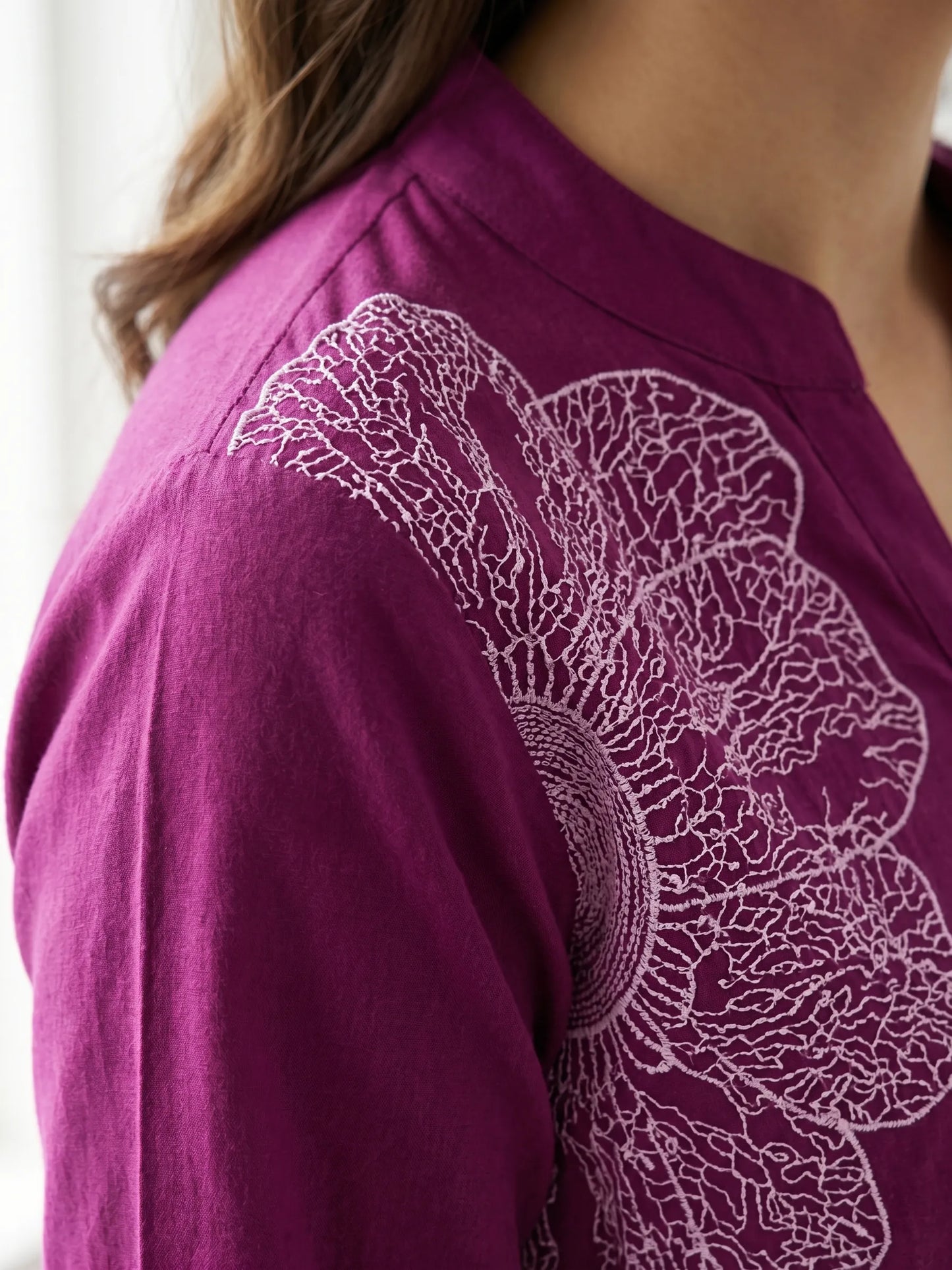 Purple printed Comfortable Cotton | Short Kurti Tunic Tops for Women's | Kidley