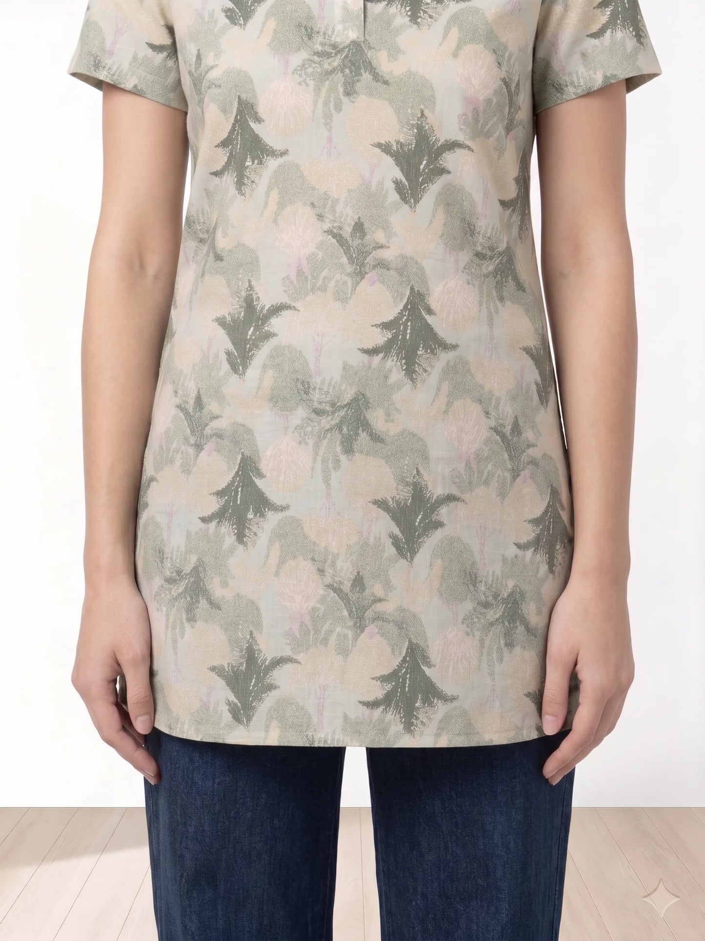 Green printed Comfortable Cotton Lounge wear Kurti| Kidley