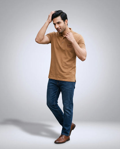 Fawn golden mercerized cotton mens T-Shirt | Kidley