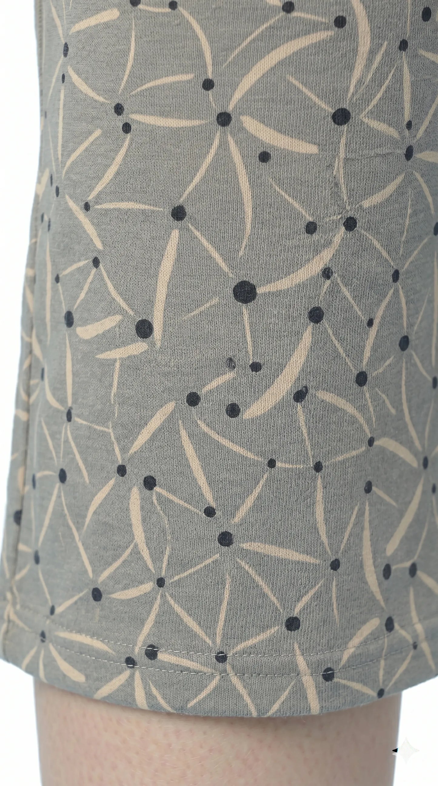 Sage green printed Hosiery Cotton Capri for Women | Kidley