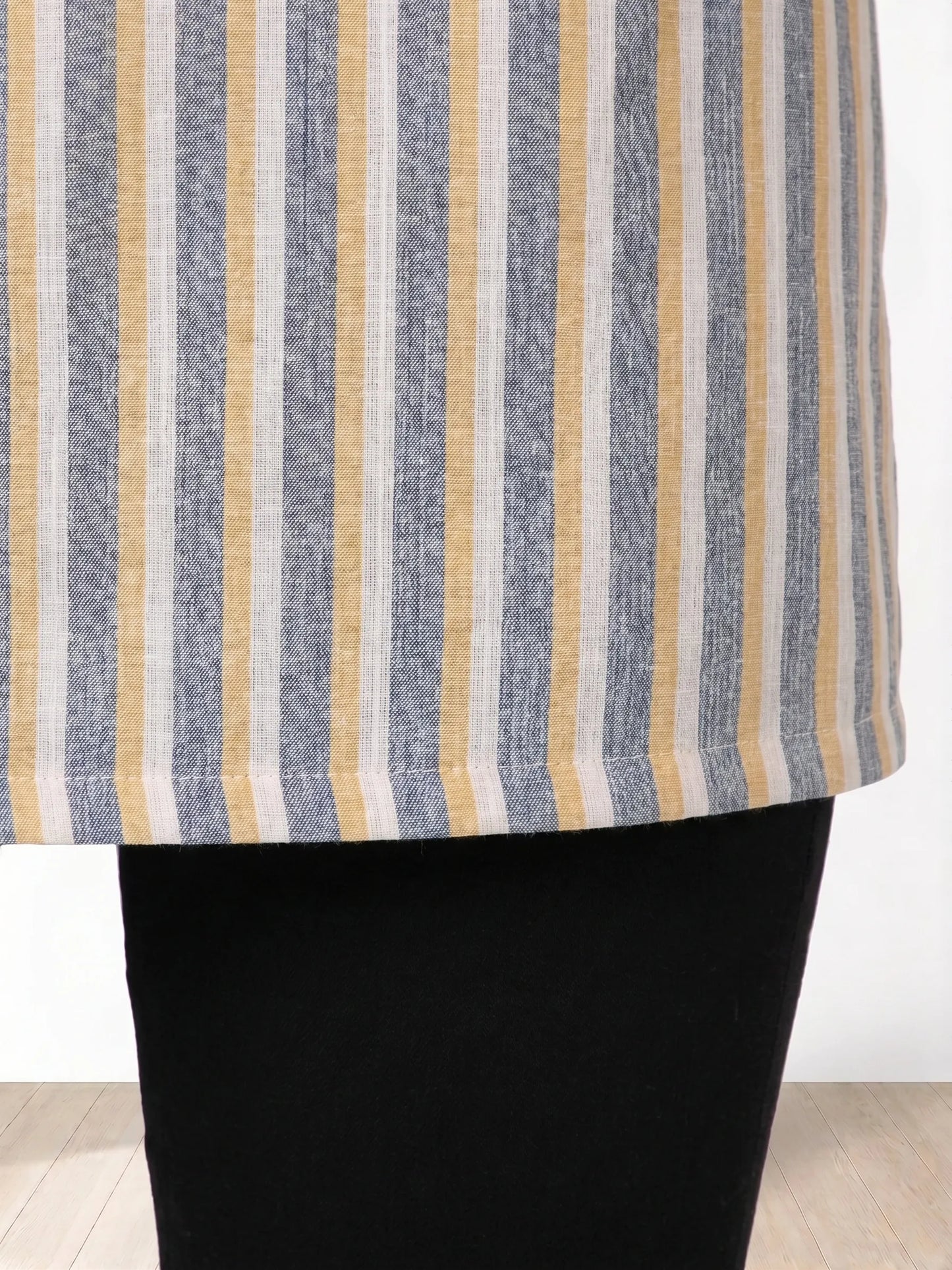 Multi-coloured  Striped mandarin collar Tunic for Women |Kidley