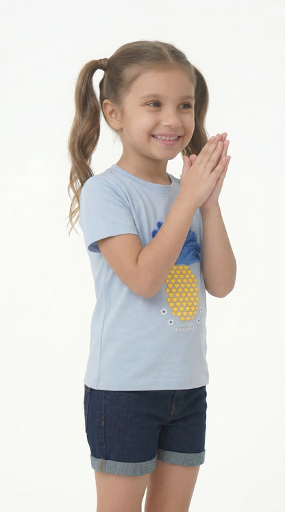 Girl's Cotton Relaxed Fit printed T-Shirt | Kidley