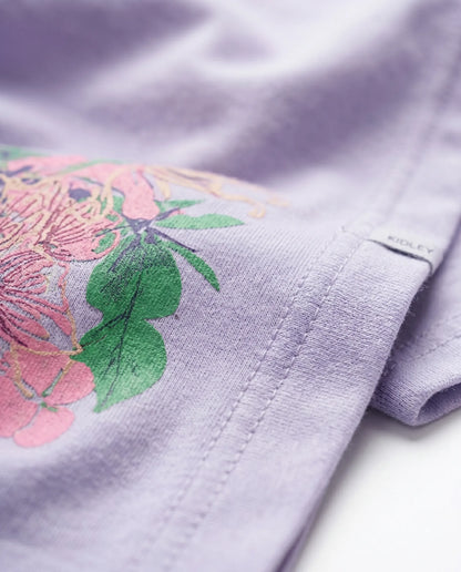 Lilac purple oversize back printed t-shirts for women- Kidley