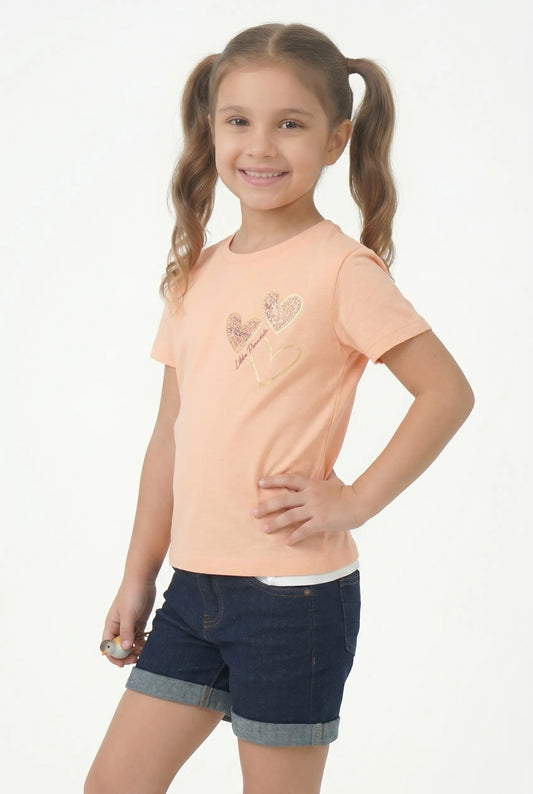 Girl's Cotton Relaxed Fit printed T-Shirt | Kidley