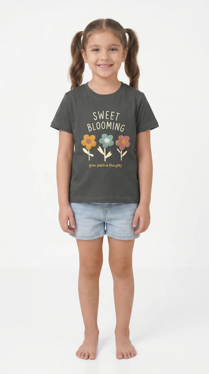 Girl's Cotton Relaxed Fit printed T-Shirt | Kidley