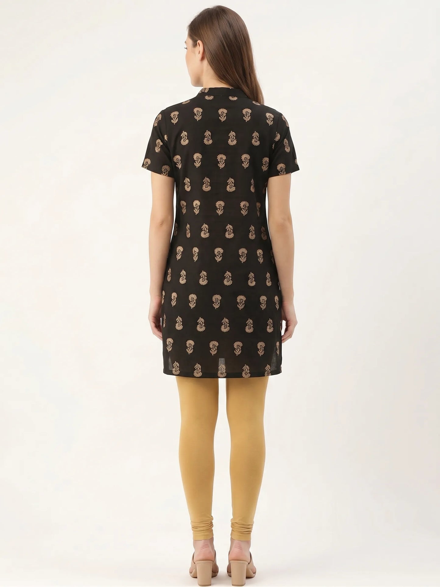 Black Floral cotton tunic Tops for Women's | Kidley