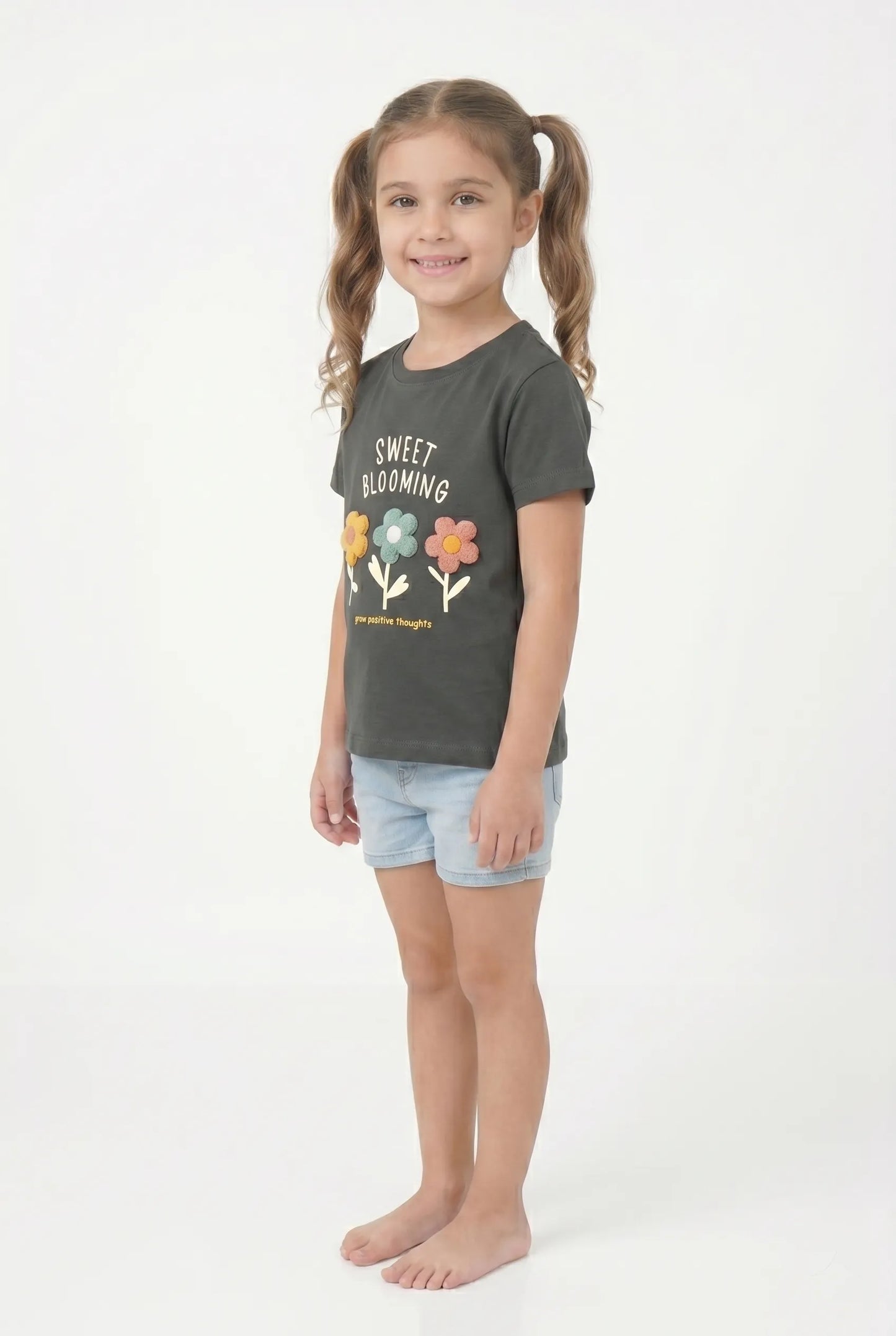Girl's Cotton Relaxed Fit printed T-Shirt | Kidley