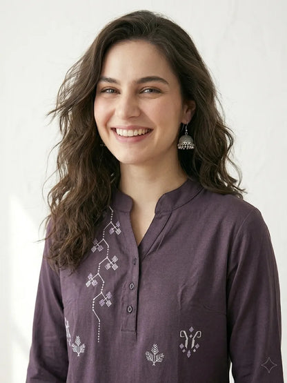 Violet printed Comfortable Cotton | Kidley