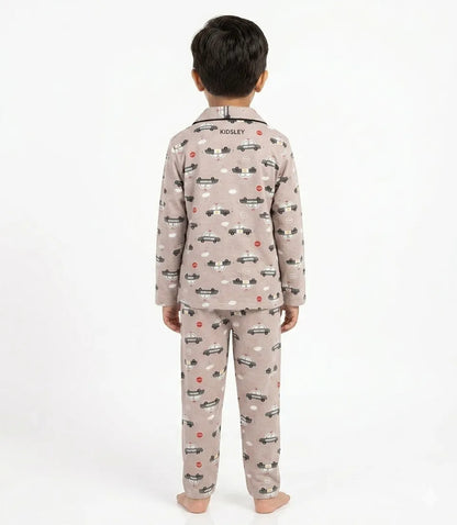 Sleeves Night Suit/Sleep Wear for Boys & Girls in 100% Cotton - Kidley