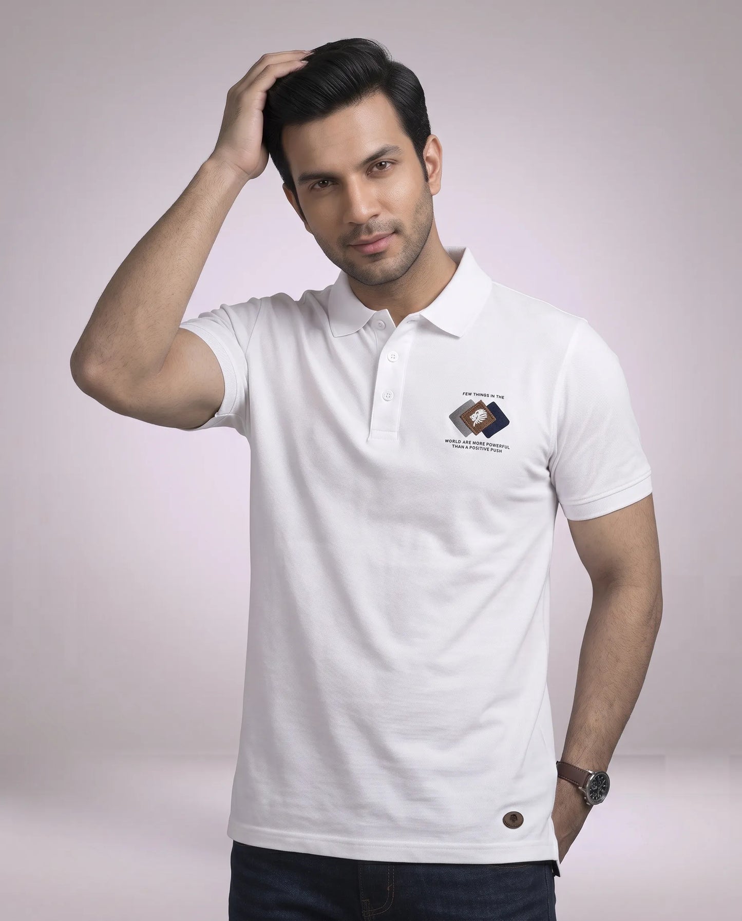 White Polo  mercerized cotton mens T-Shirt | Kidley