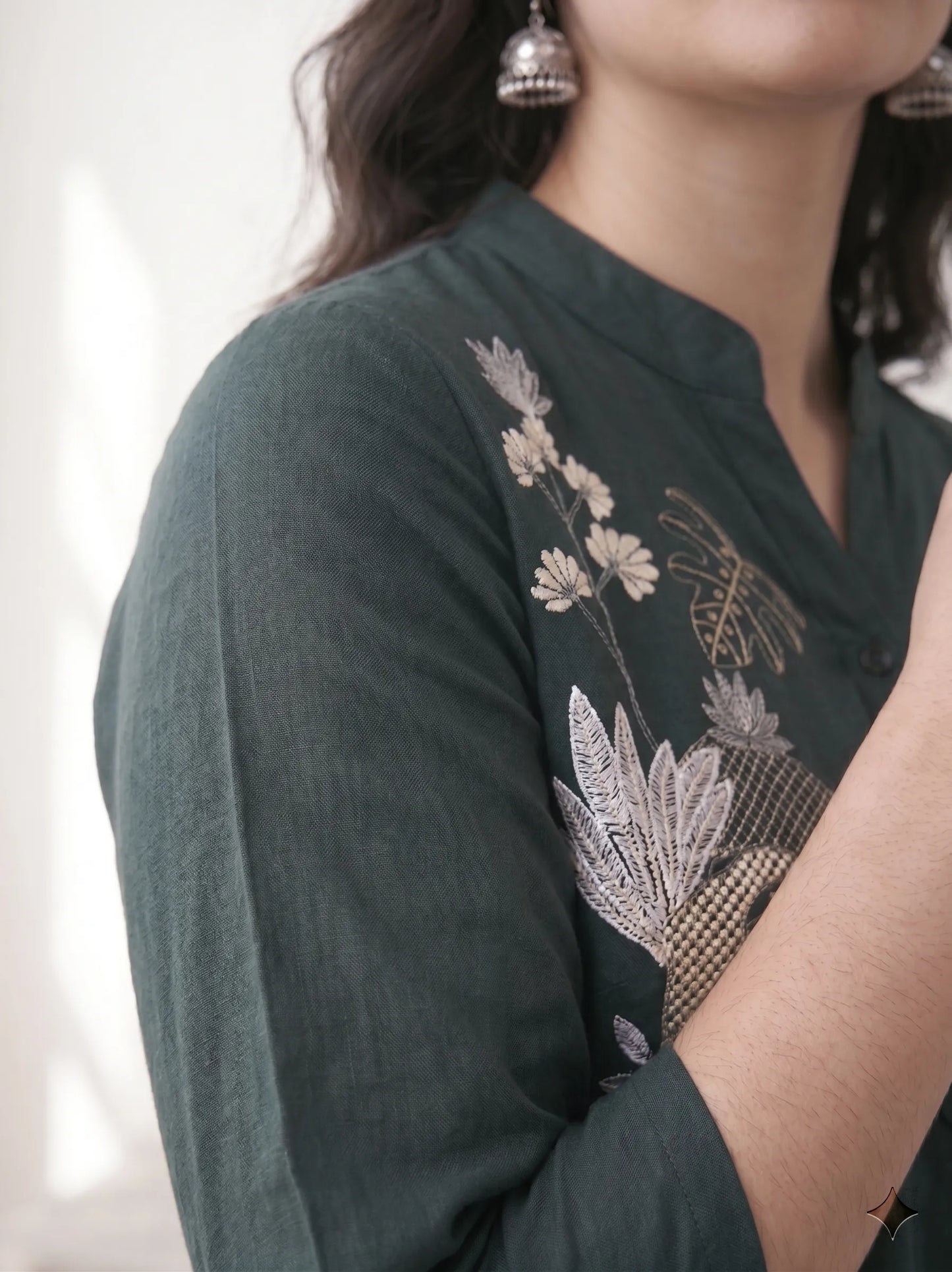 Bottle green Short Kurti Tunic Tops for Women's | Kidley