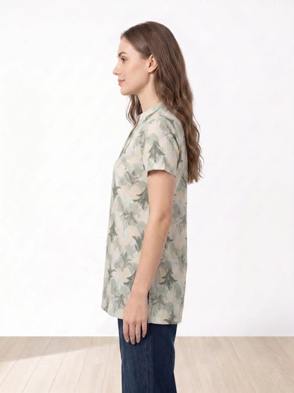 Green printed Comfortable Cotton Lounge wear Kurti| Kidley