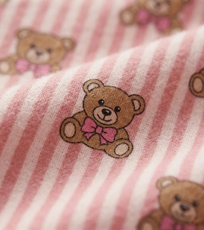 Teddy Print cute pink night suit for girls