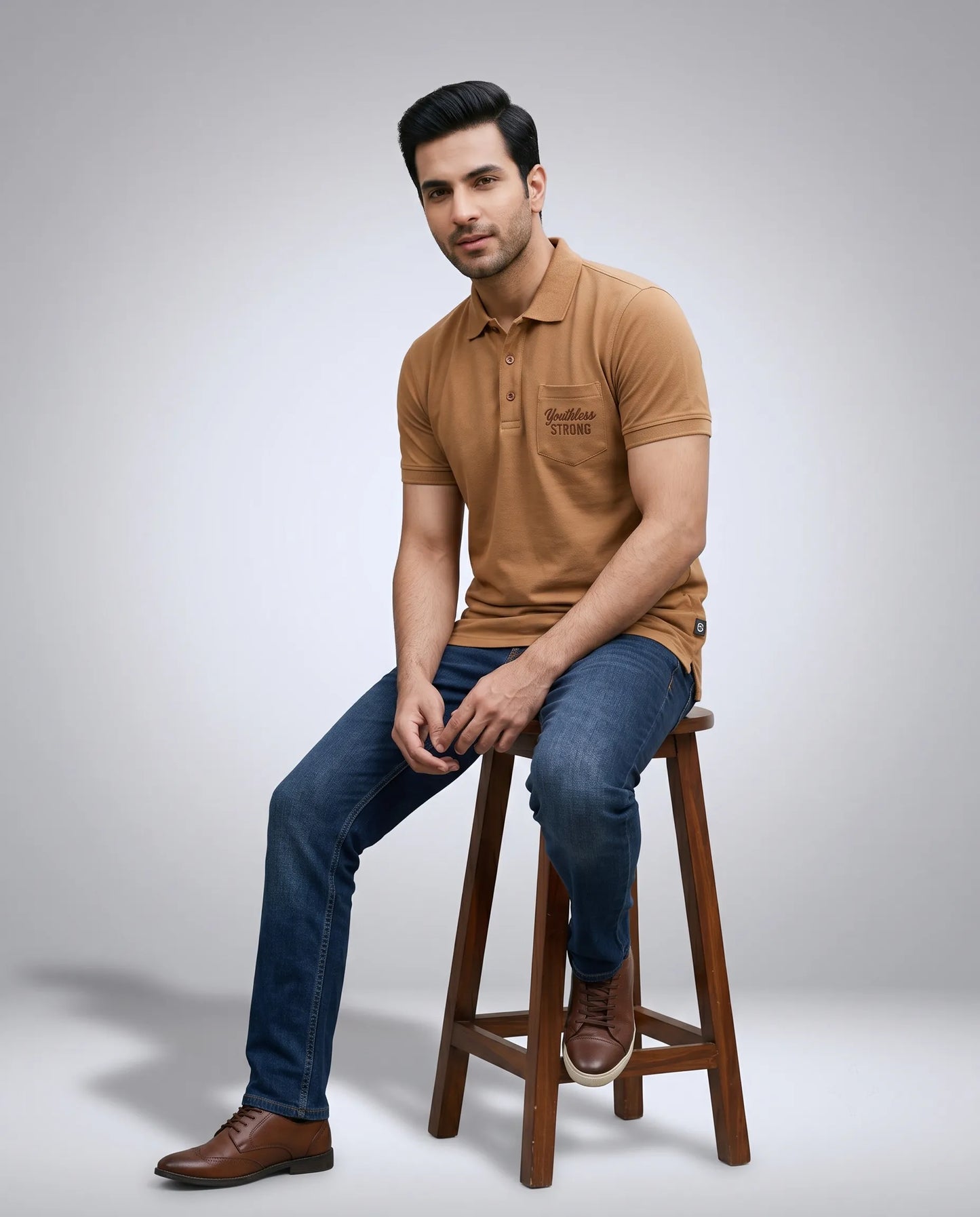 Fawn golden mercerized cotton mens T-Shirt | Kidley