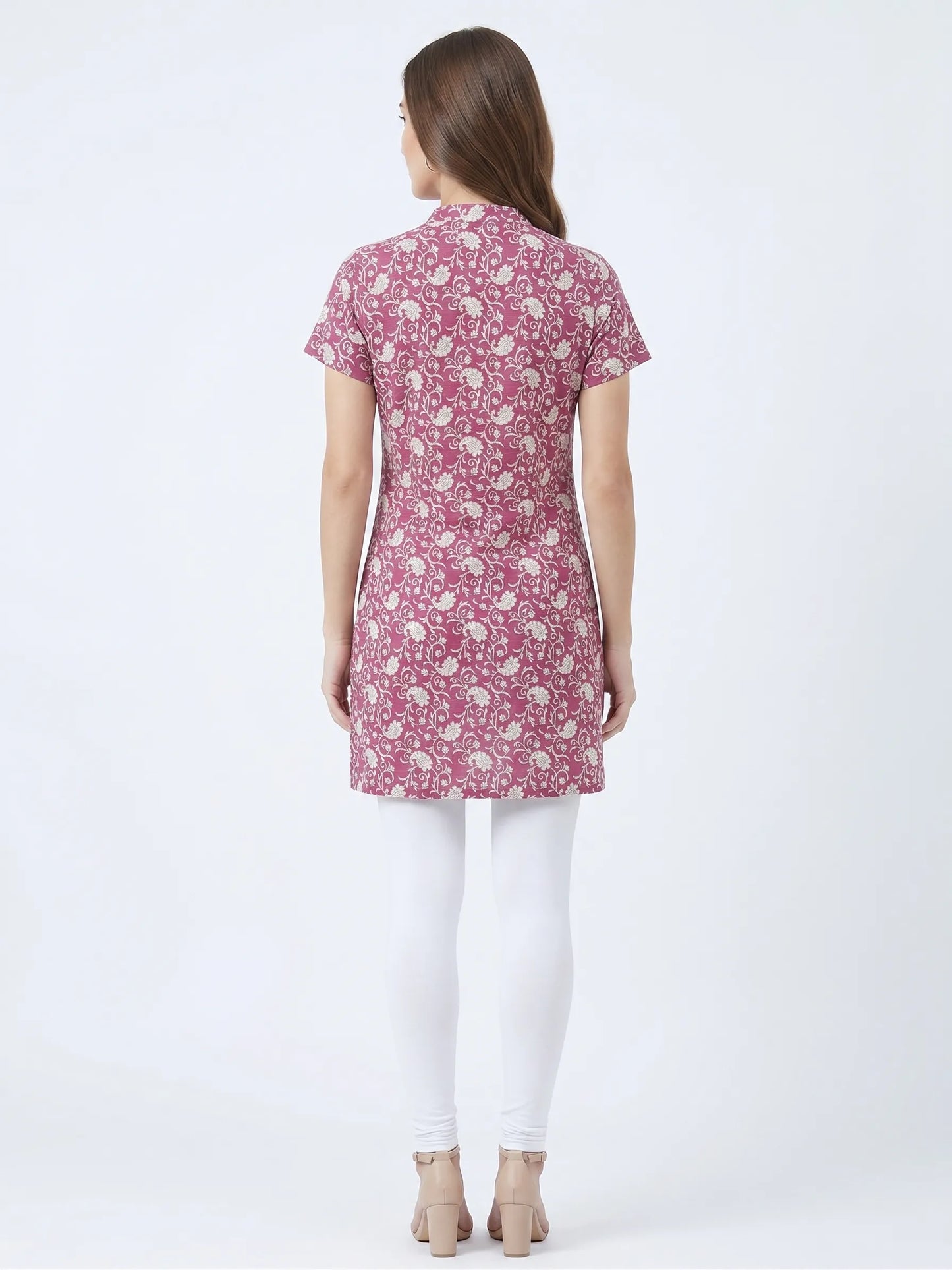 Pink Floral hosiery Kurti Tunic for Women |Kidley