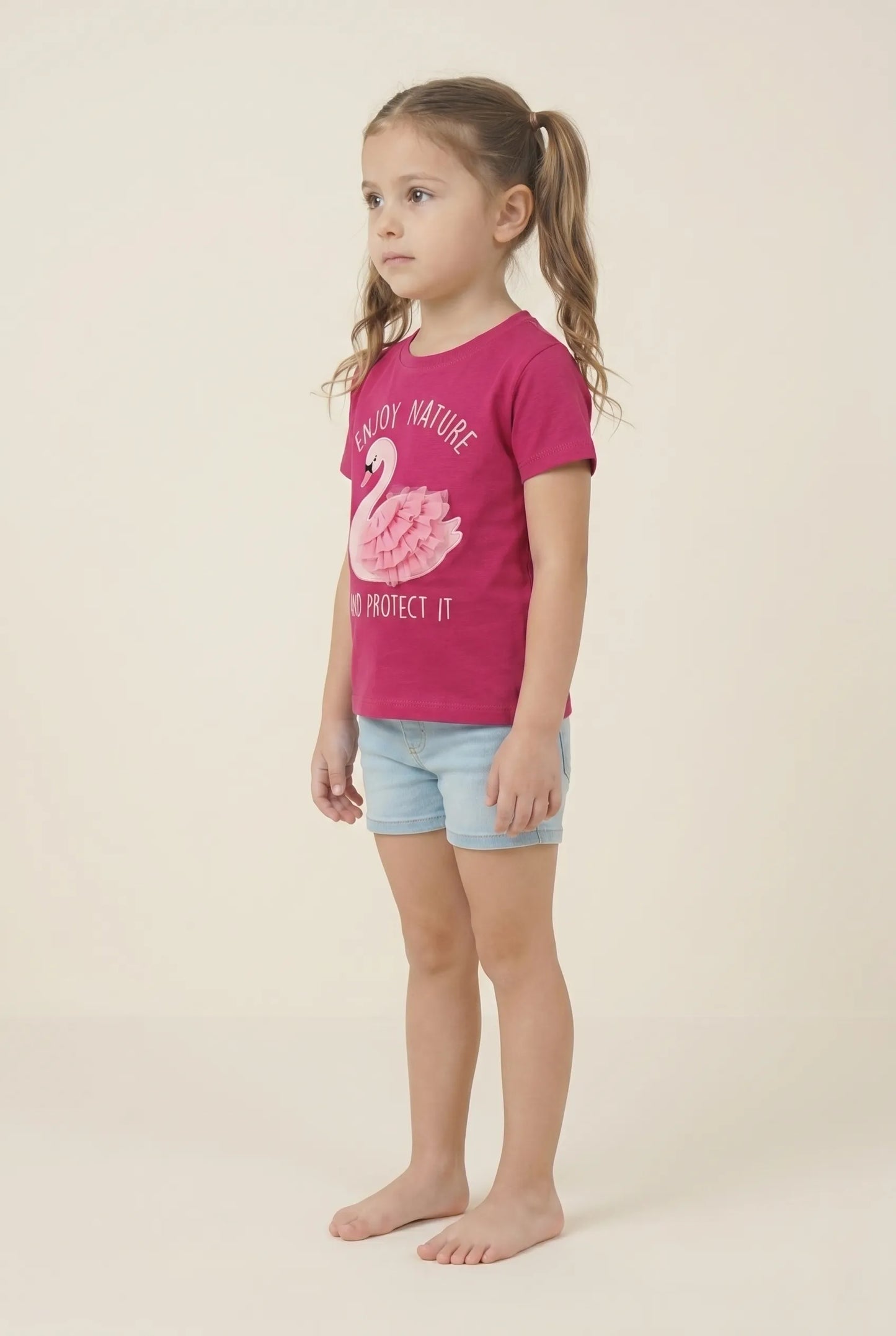 Girl's Cotton Relaxed Fit printed T-Shirt | Kidley