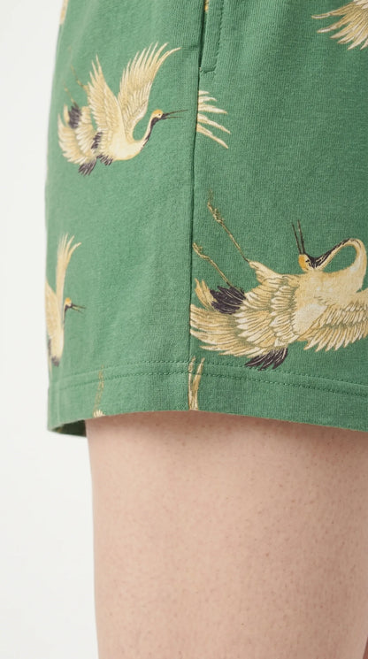 Green Animal Printed Cotton Shorts for Women | Summer Shorts
