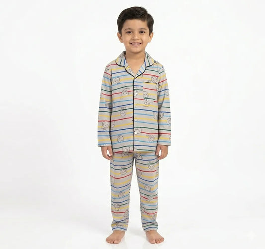 Full Sleeves Sleep Wear for Boys in 100% Cotton - Kidley
