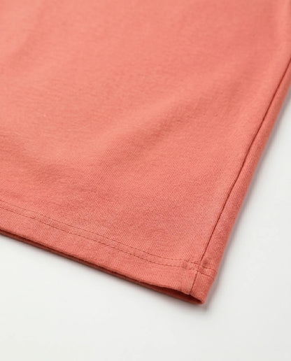 Peach oversize back printed t-shirts for women- Kidley