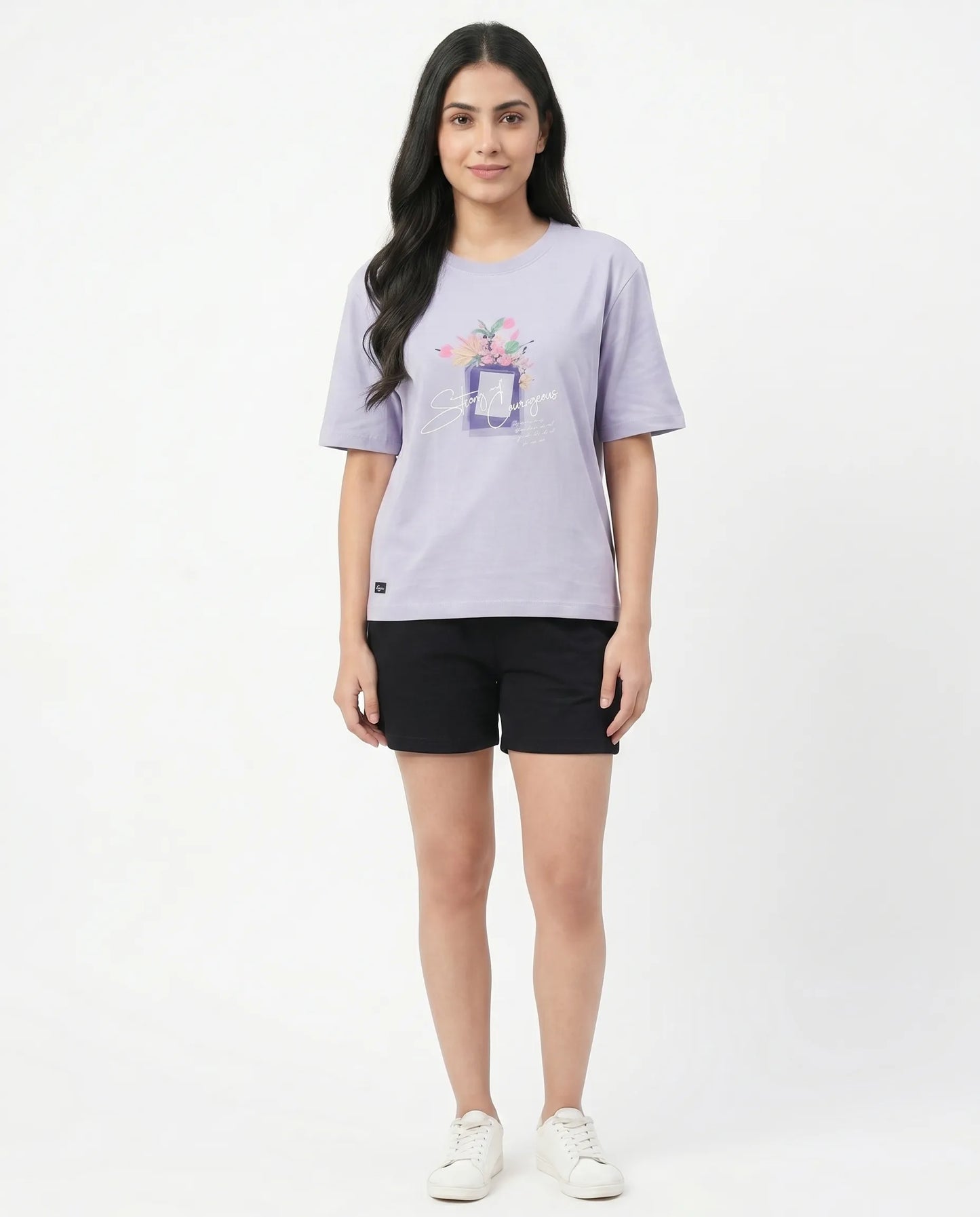 Lilac purple oversize back printed t-shirts for women- Kidley